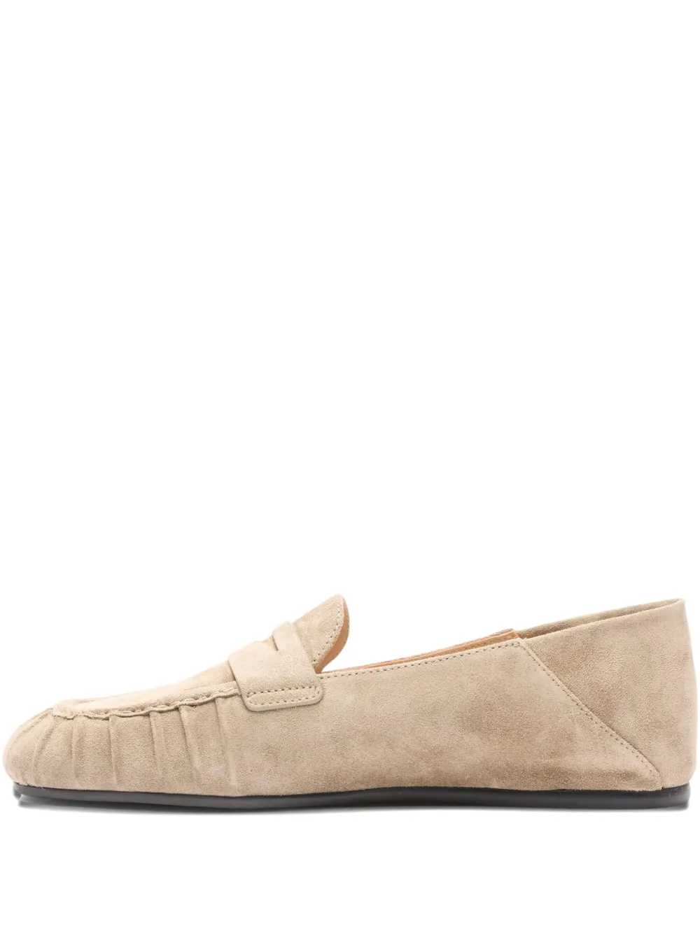 Stuart Weitzman Brooks Pleated Penny Loafers In Neutral