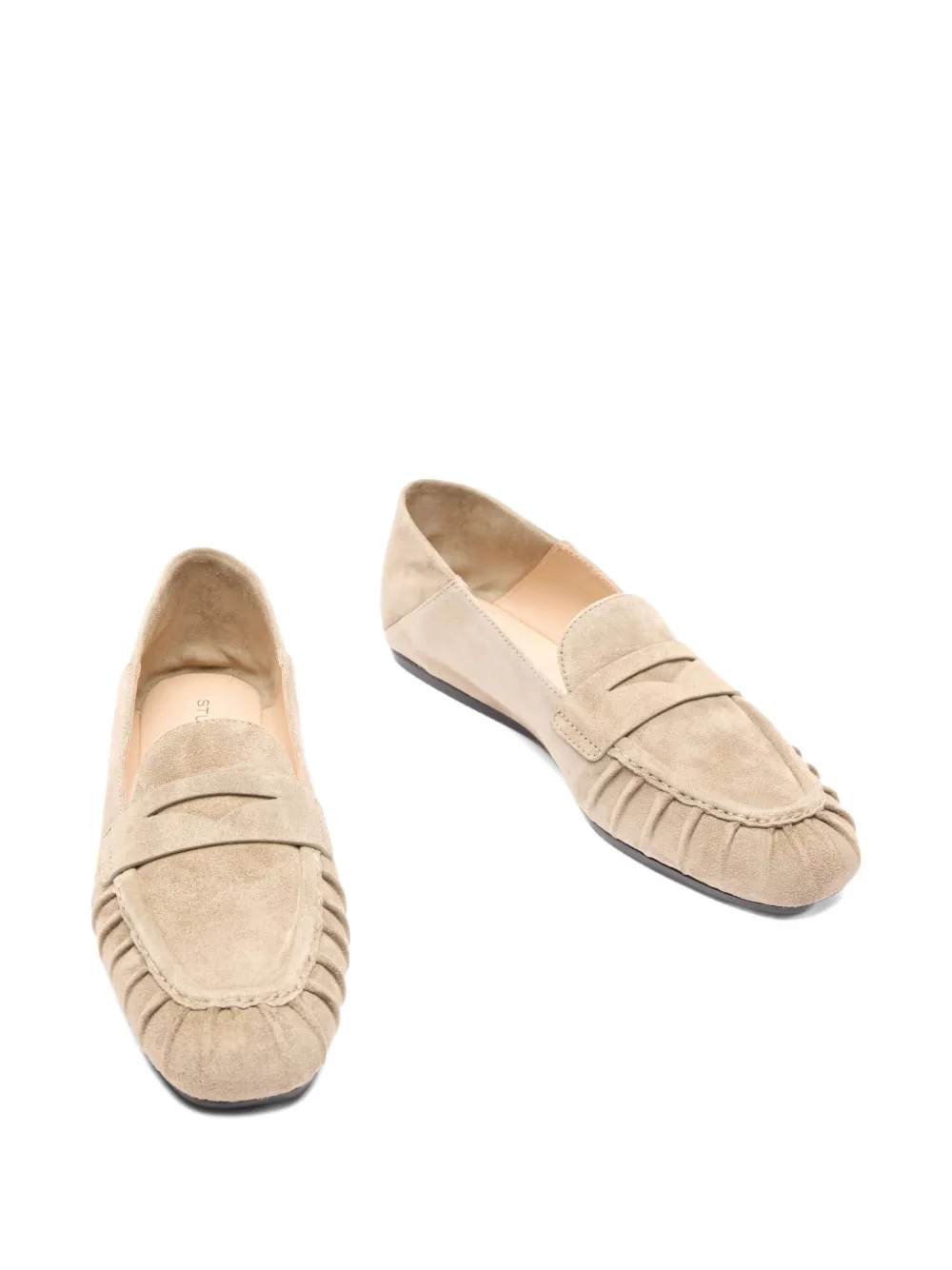 Stuart Weitzman Brooks pleated penny loafers Neutrals
