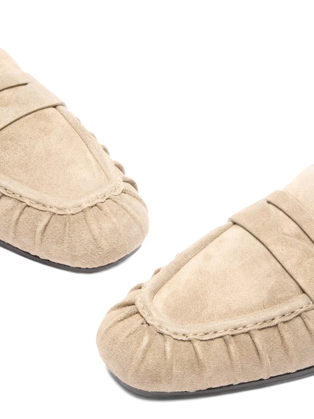 Stuart Weitzman Brooks pleated penny loafers Neutrals