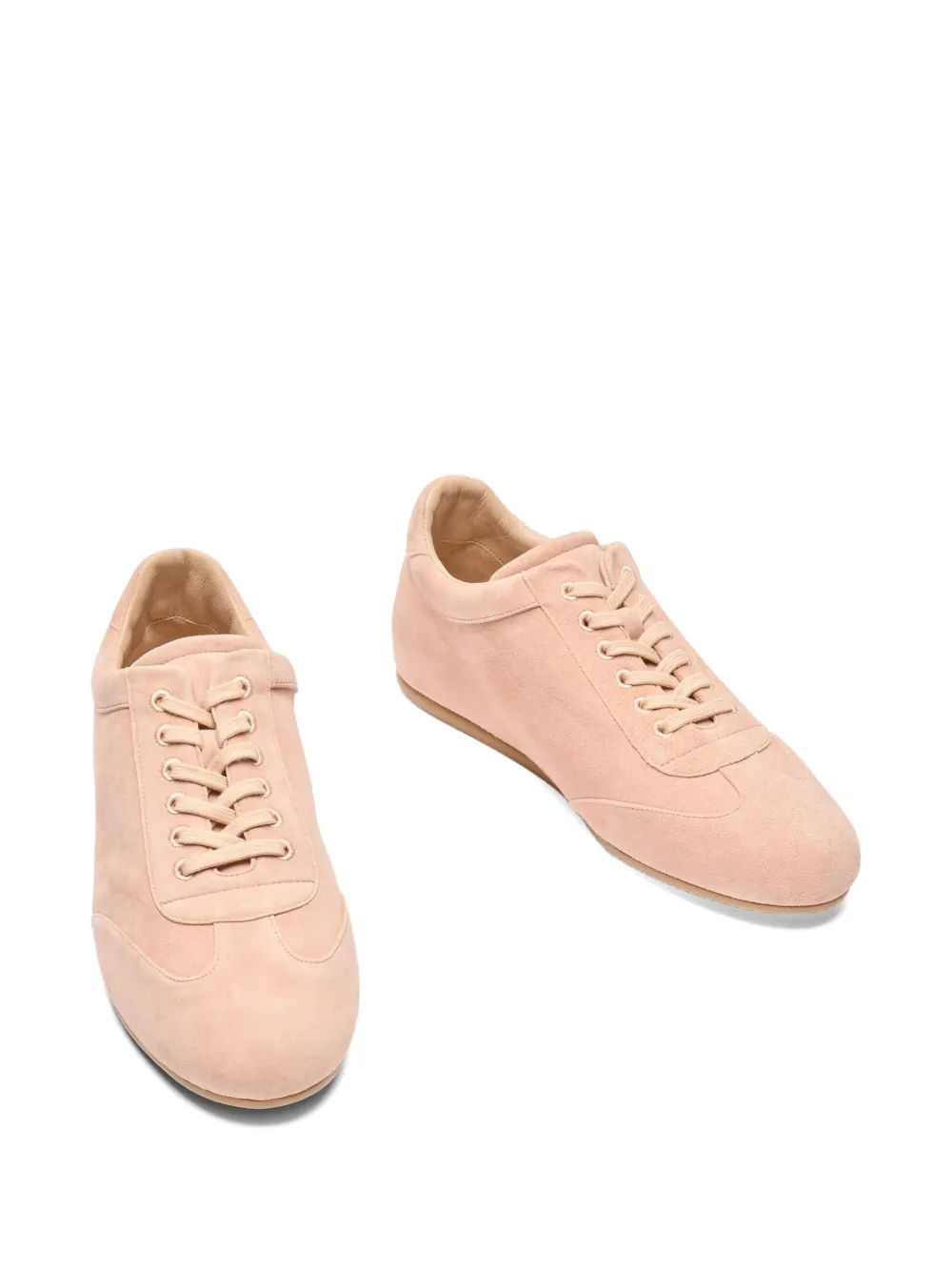 Stuart Weitzman Cruz suede lace-up sneakers Neutrals