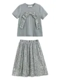 Tulleen bow-embellished sequin skirt set - Grey