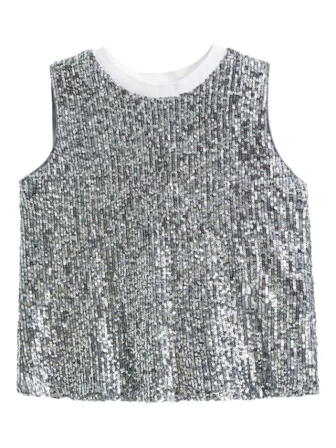 Tulleen sequin sleeveless shorts set