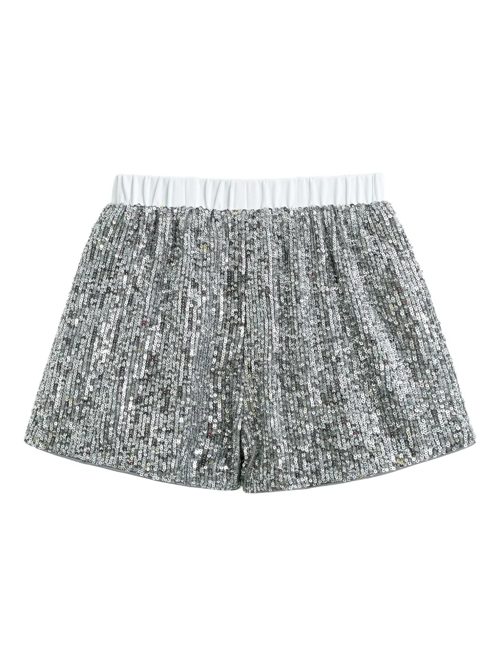 Tulleen Mouwloze top en shorts met pailletten Grijs