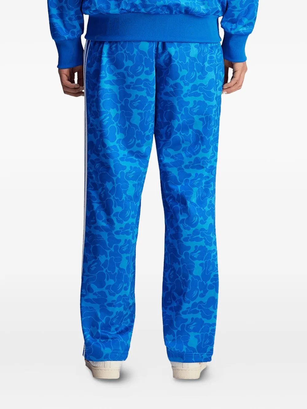 Adidas Originals X Bape Camouflage-print Side-stripe Track Pants In Blue