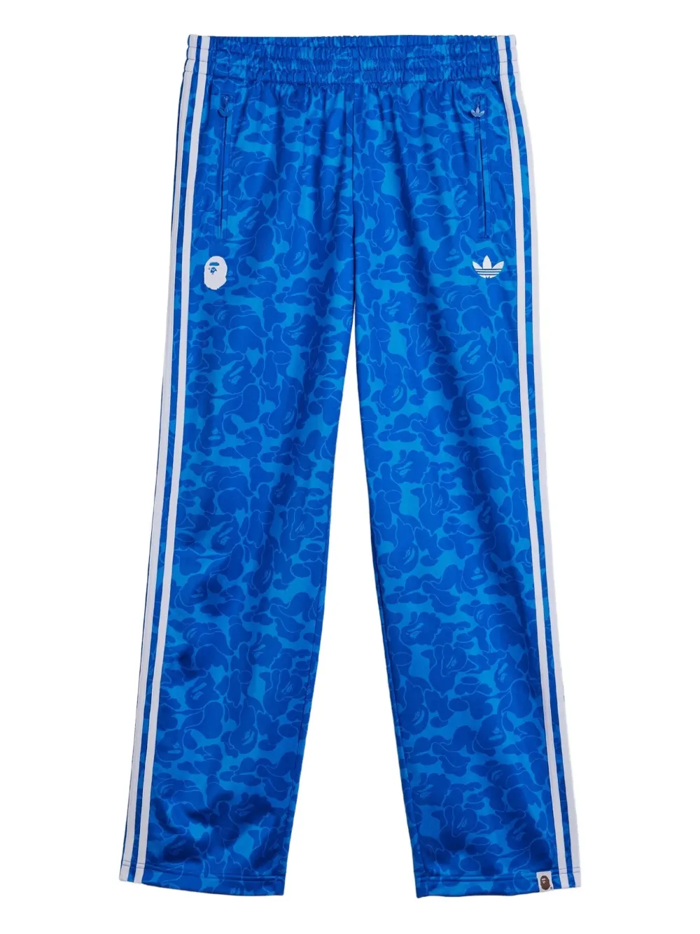 Adidas Originals X Bape Camouflage-print Side-stripe Track Pants In Blue