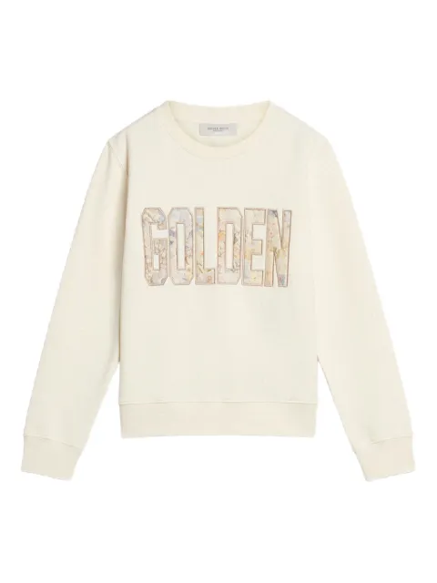 Golden Goose Kids Moletom com patch de logo floral