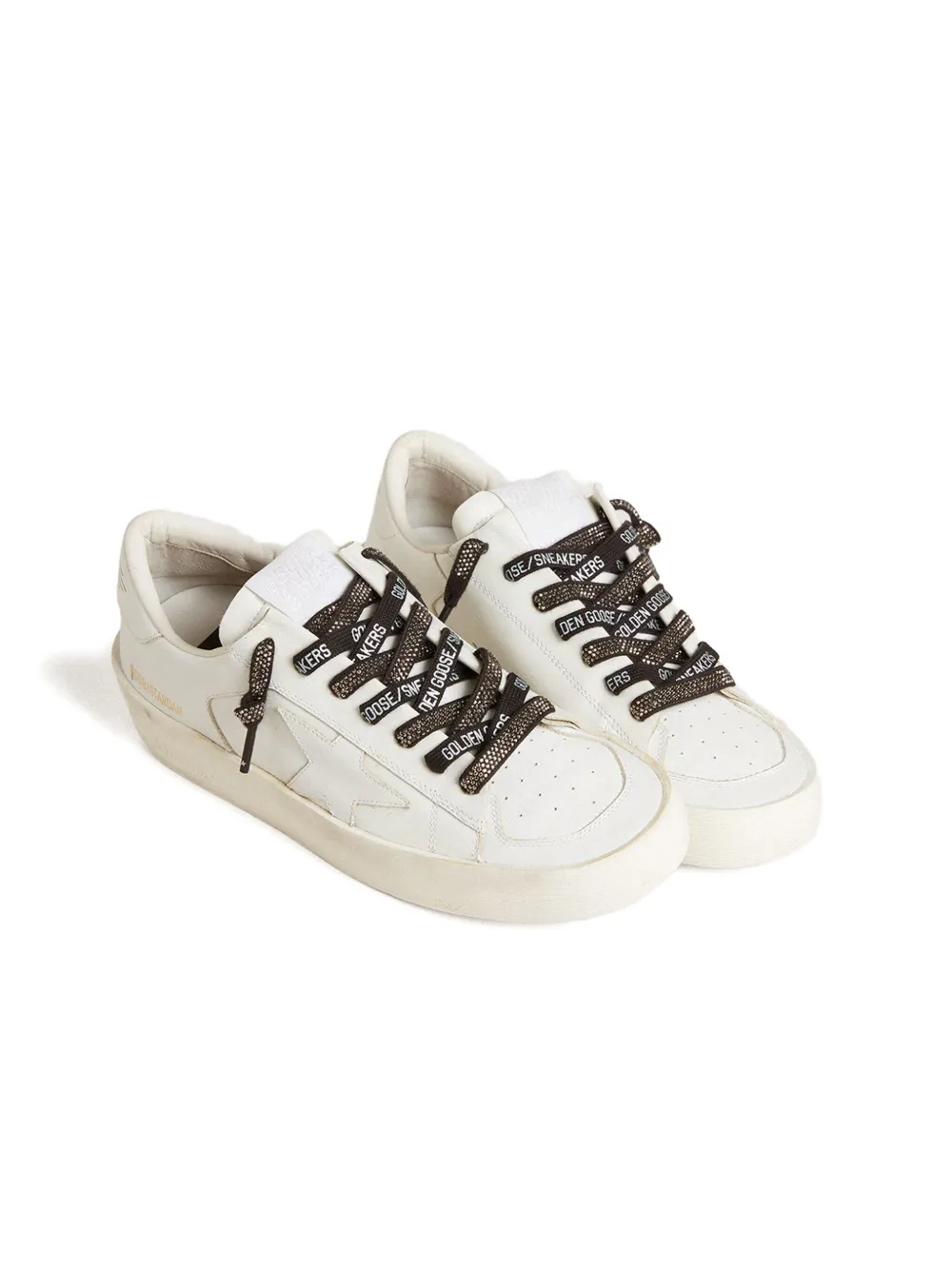 Golden Goose strass-embellished cotton shoe laces Black