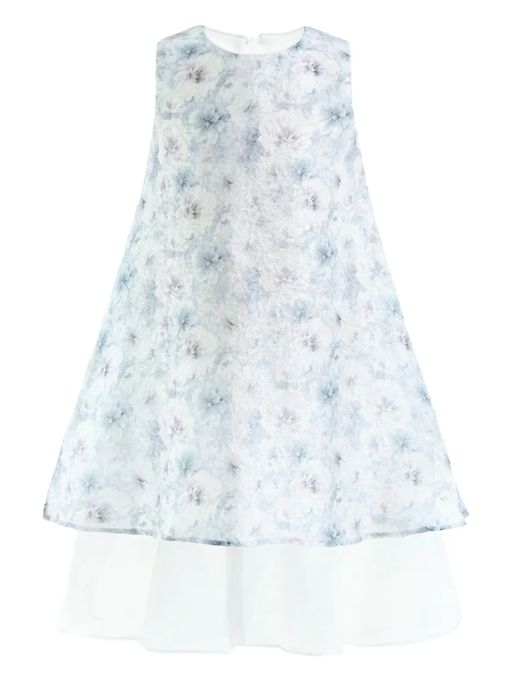 Tulleen Gelaagde jurk met bloe Blauw