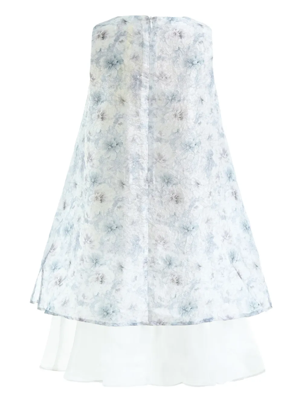 Tulleen Gelaagde jurk met bloemen Blauw