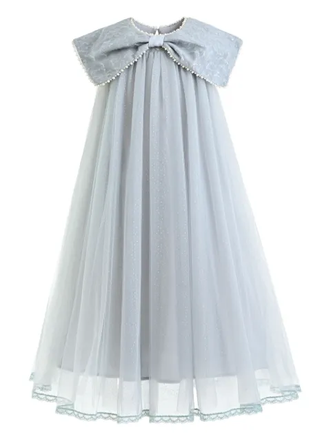Tulleen bow-collar tulle dress