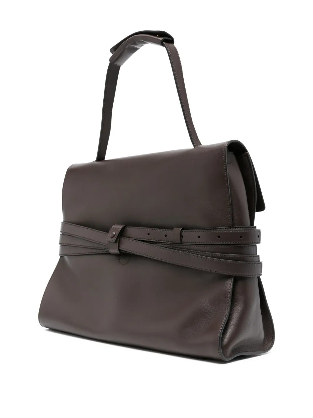 Moschino Tie Me leren shopper Bruin