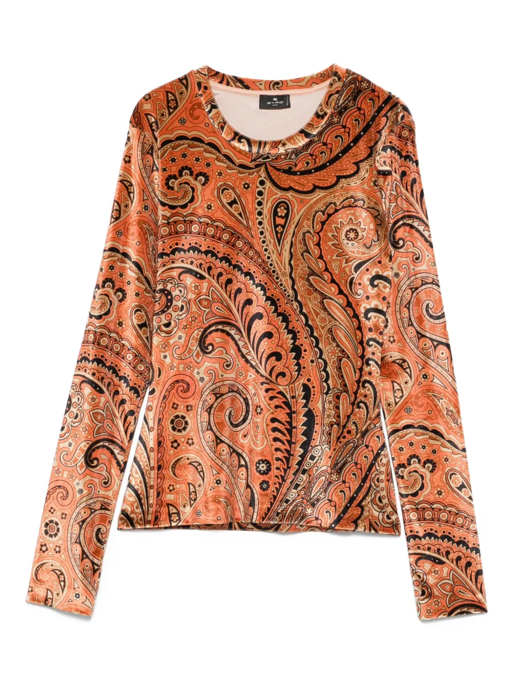 ETRO Fluwelen top met paisley-print Beige