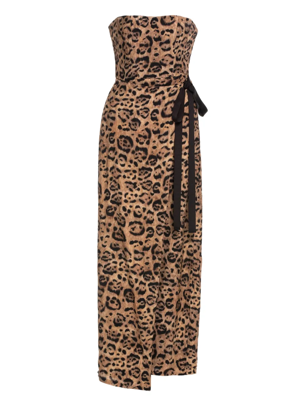 leopard-print wrap midi dress