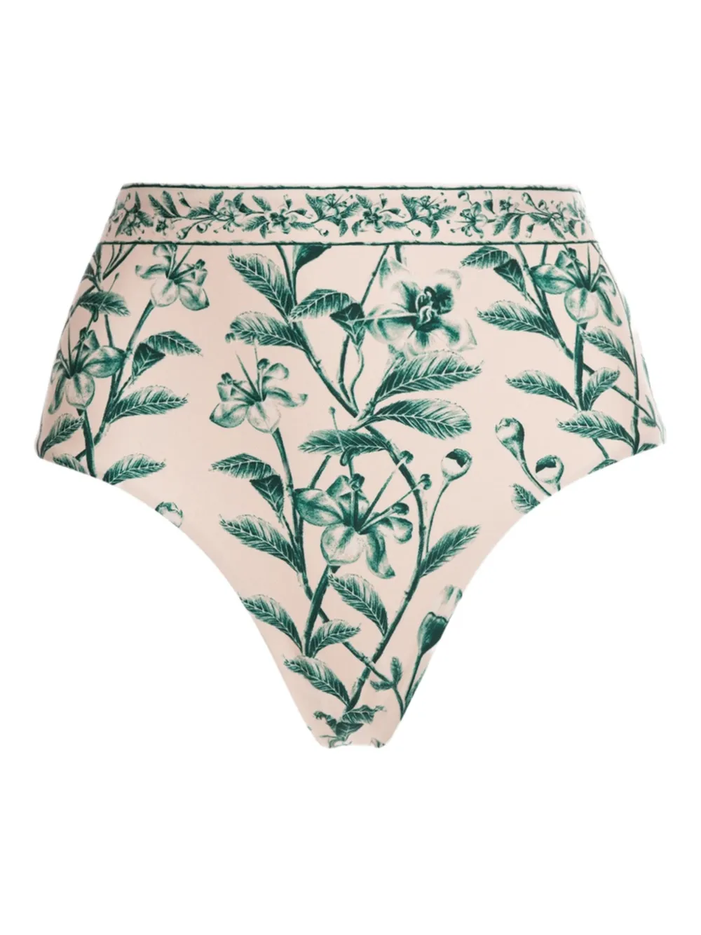 Agua By Agua Bendita High waist bikinislip met bloemenprint Beige