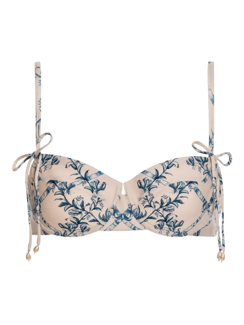 Agua By Agua Bendita Asaí Wild bikinitop met bloemenprint en strikdetail Wit