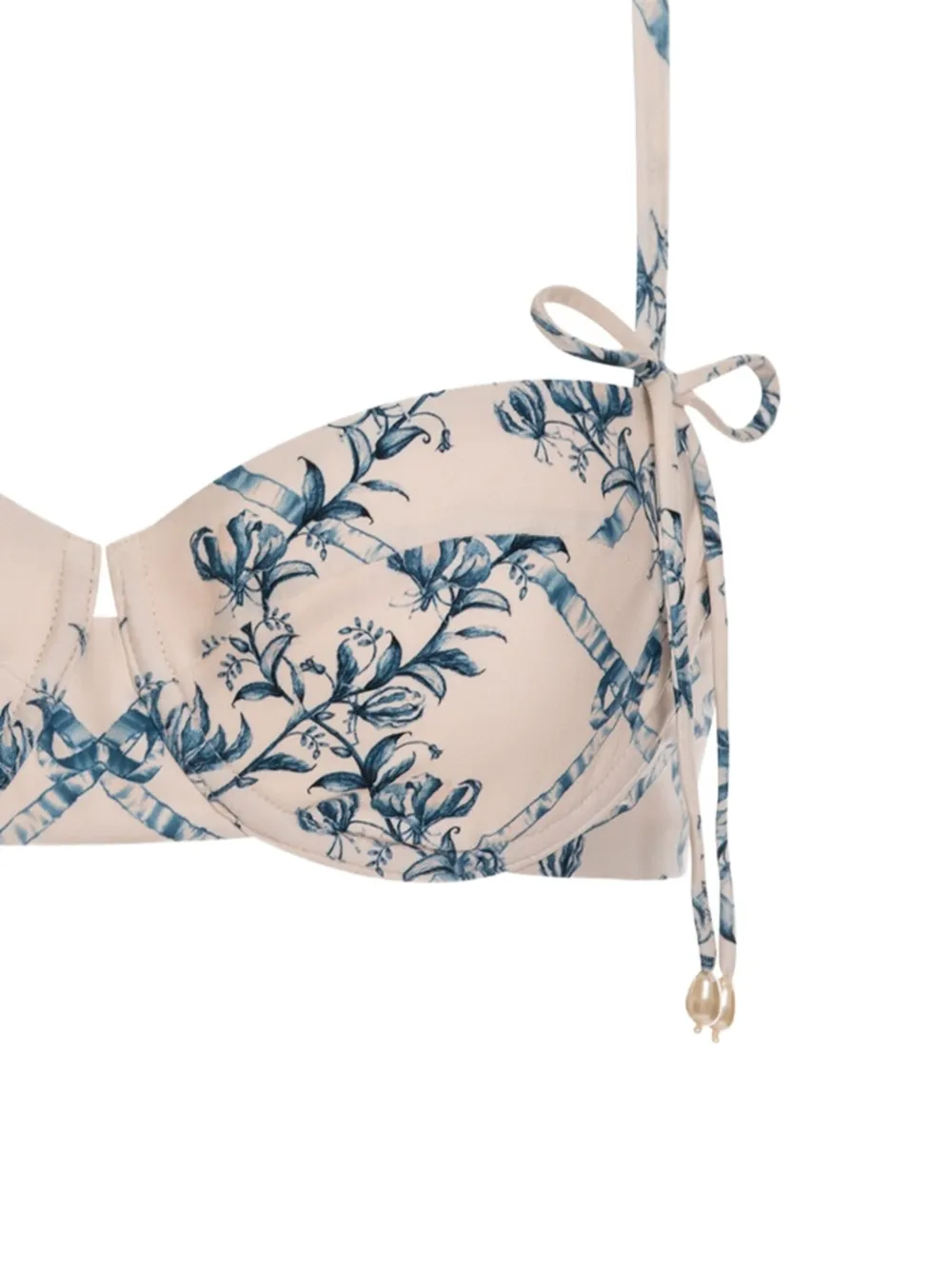 Agua By Agua Bendita Asaí Wild bikinitop met bloemenprint en strikdetail Wit