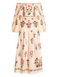 Agua By Agua Bendita Senlis Canna off-shoulder floral print dress - White