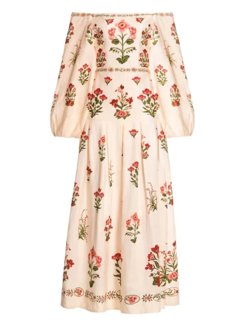 Agua By Agua Bendita Senlis Canna off-shoulder floral print dress