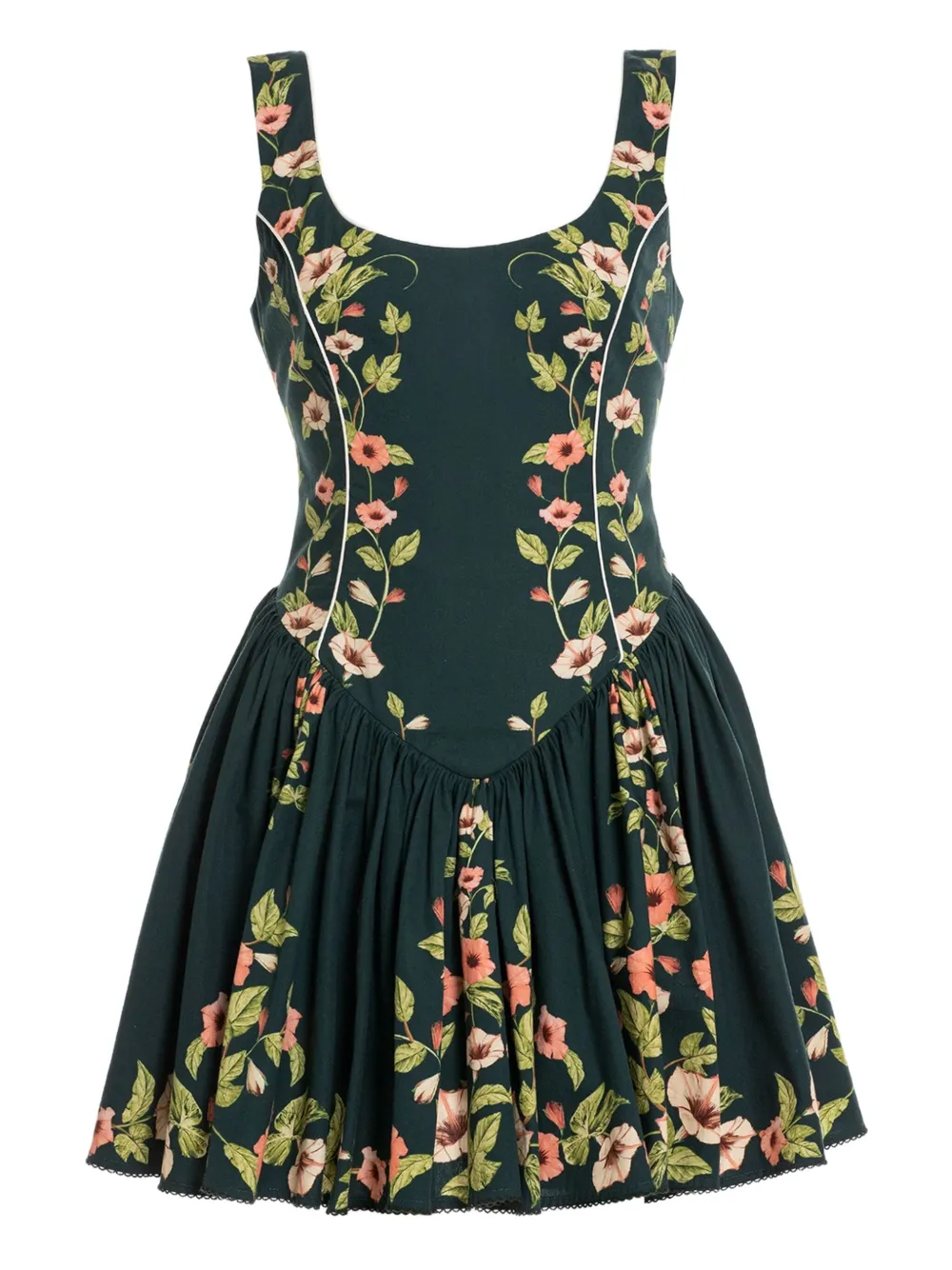 floral-print pleated dress
