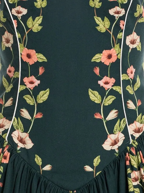 Agua By Agua Bendita floral-print Pleated Dress | Green | FARFETCH GE