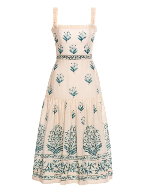 Agua By Agua Bendita Nispero Ceiba ruffled floral-print dress