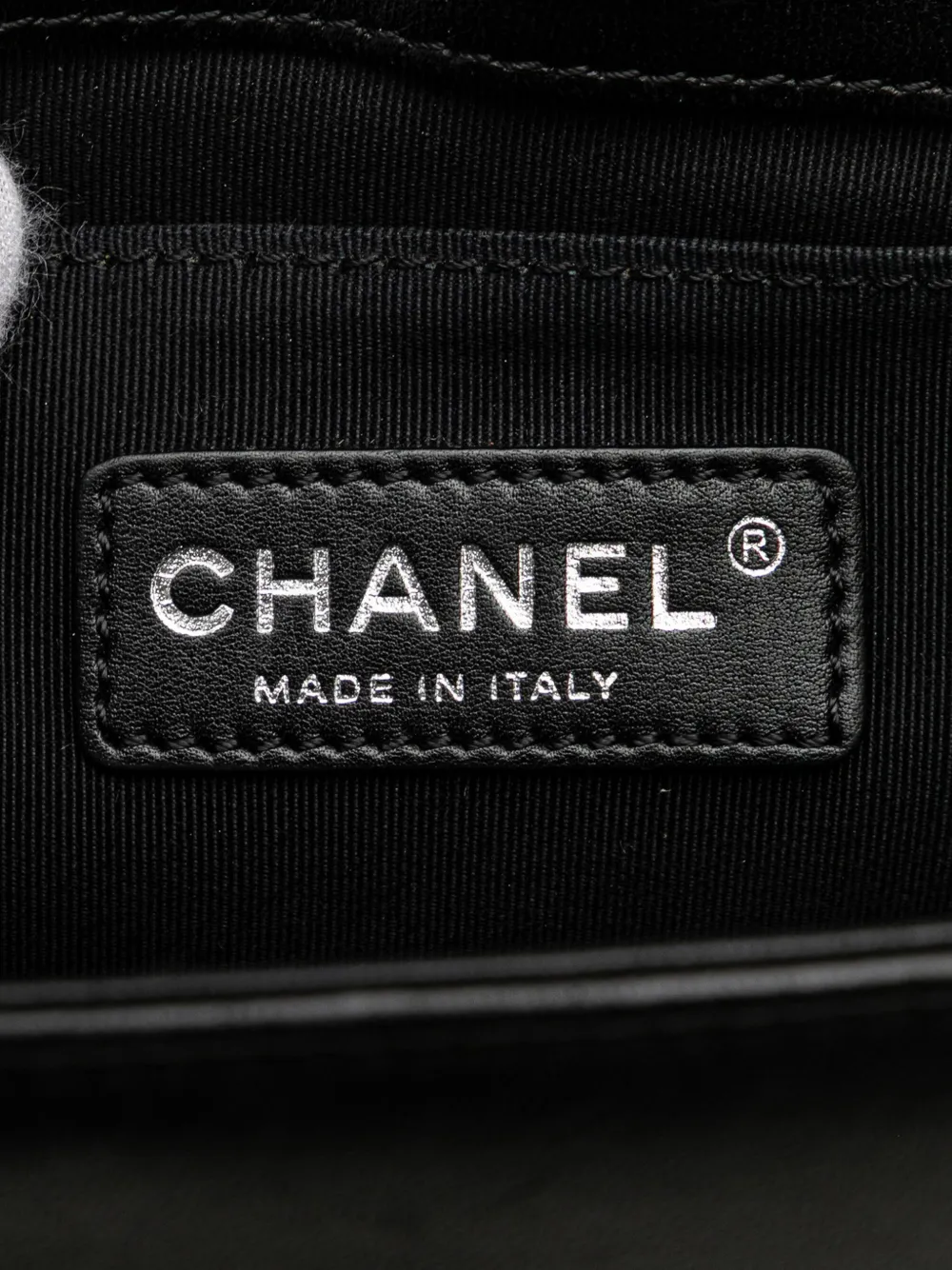 Pre-owned Chanel 2013-2014 Old Medium Quilted Lambskin Boy Flap Crossbody Bag In Black