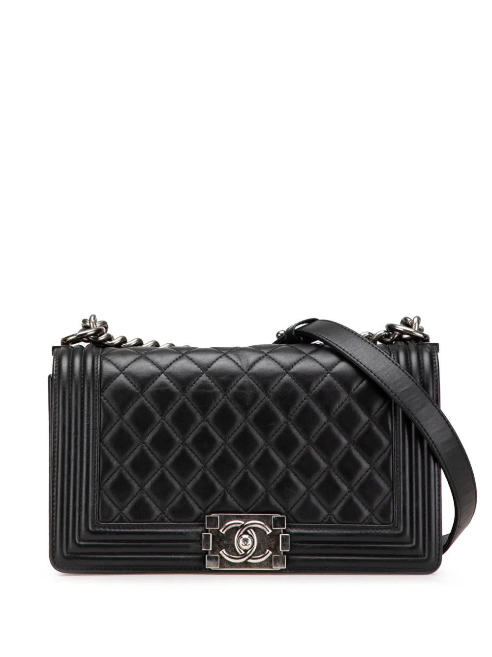 CHANEL Pre-Owned 2013-2014 オールドミディアム マトラッセ ラムスキン ボーイ フラップ ショルダーバッグ - CHANEL Pre-Owned 2013-2014 オールドミディアム マトラッセ ラムスキン ボーイ フラップ ショルダーバッグ -