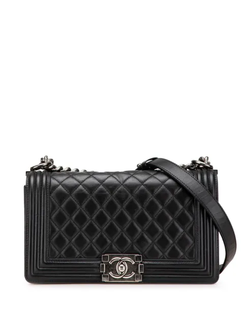 CHANEL Pre-Owned 2013-2014 Old Medium Quilted Lambskin Boy Flap crossbody bag