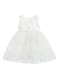 Tulleen floral-patterned bow dress - White