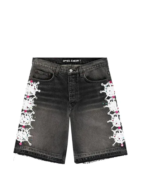 SP5DER Web Stone denim shorts