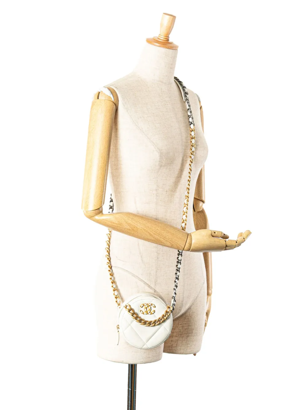 Pre-owned Chanel 2020 Lambskin 19 Round Clutch With Chain Satchel