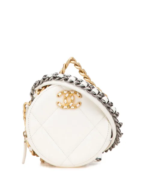 CHANEL Pre-Owned 2020 Lambskin 19 Round Clutch with Chain satchel