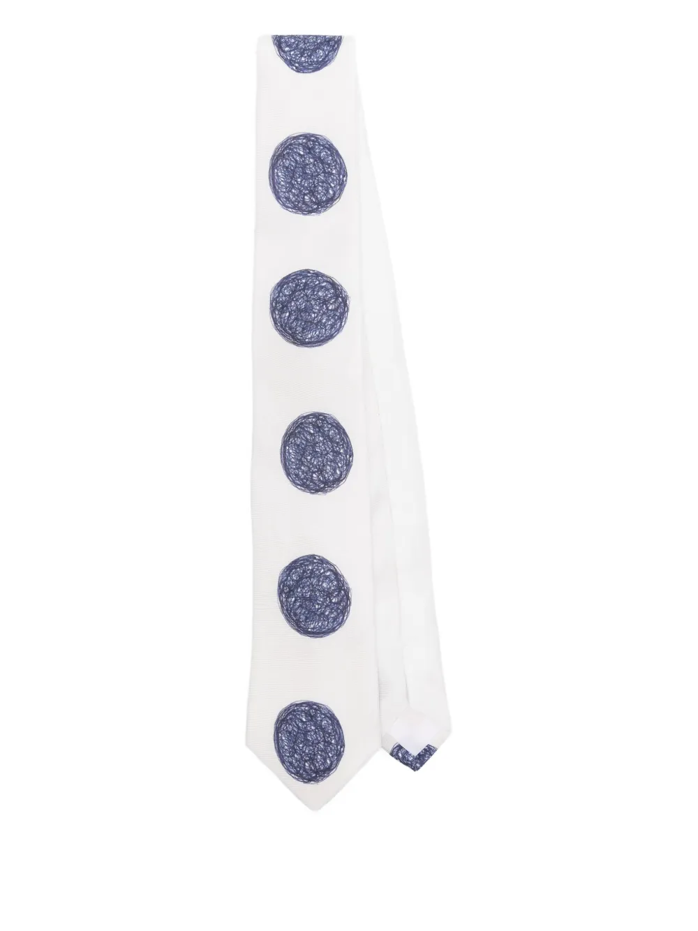 Moschino Scribble-circle Tie In White