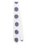 Moschino scribble-circle tie - White