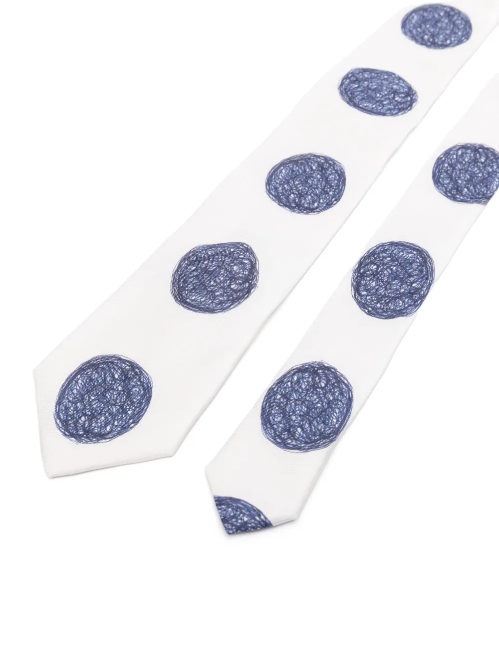 Moschino Scribble-circle Tie In White