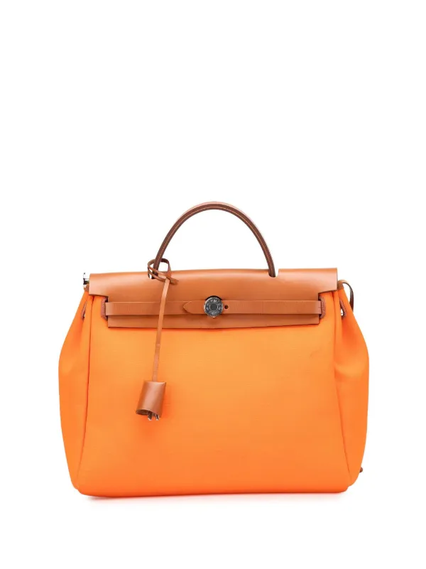 Hermès Pre-Owned 2023 Toile Herbag Zip 31 Satchel Orange