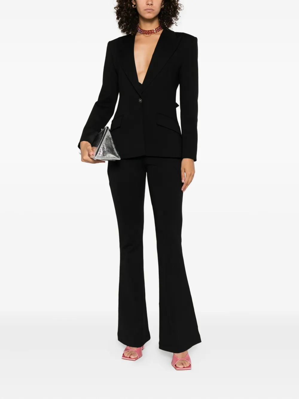 Versace Jeans Couture Pocket-detail Flared Trousers In Black