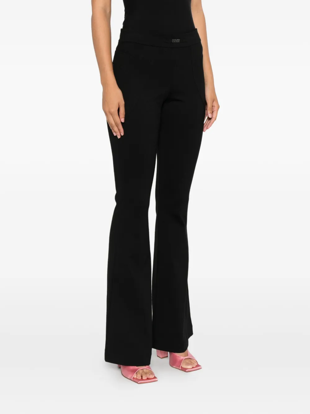 Versace Jeans Couture Pocket-detail Flared Trousers In Black