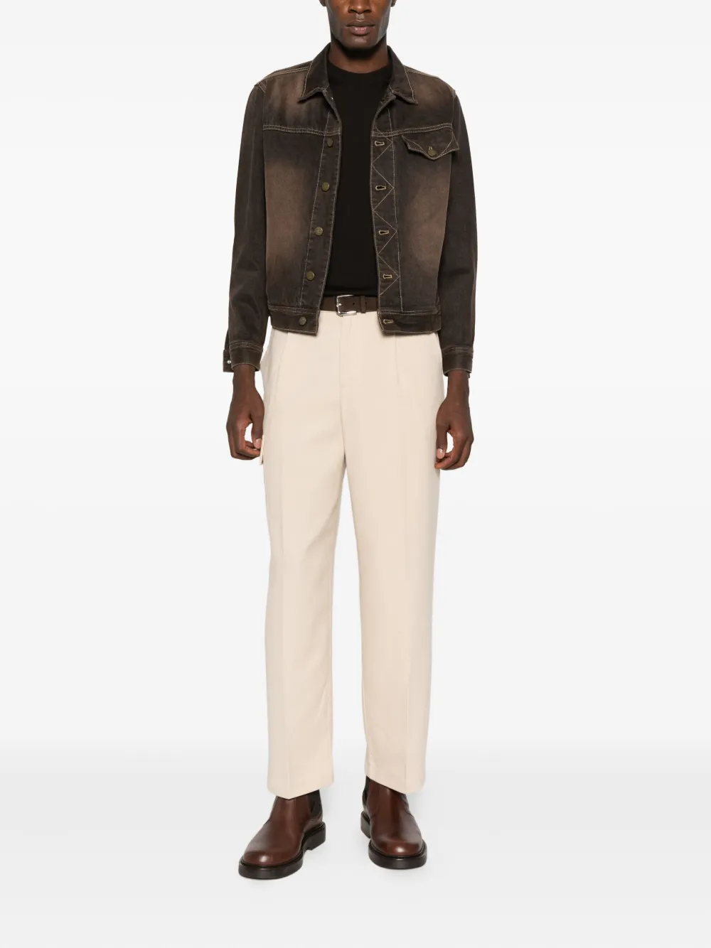 John Smedley short-sleeved sweater - Bruin