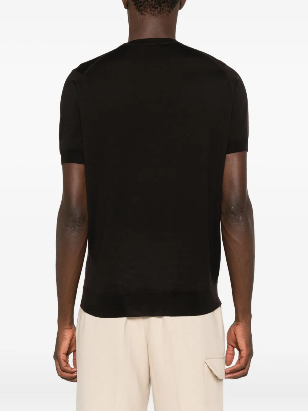 John Smedley Short-sleeved Sweater In Black