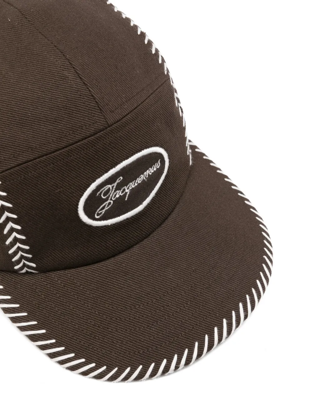 Jacquemus Logo-embroidered Cap In Brown
