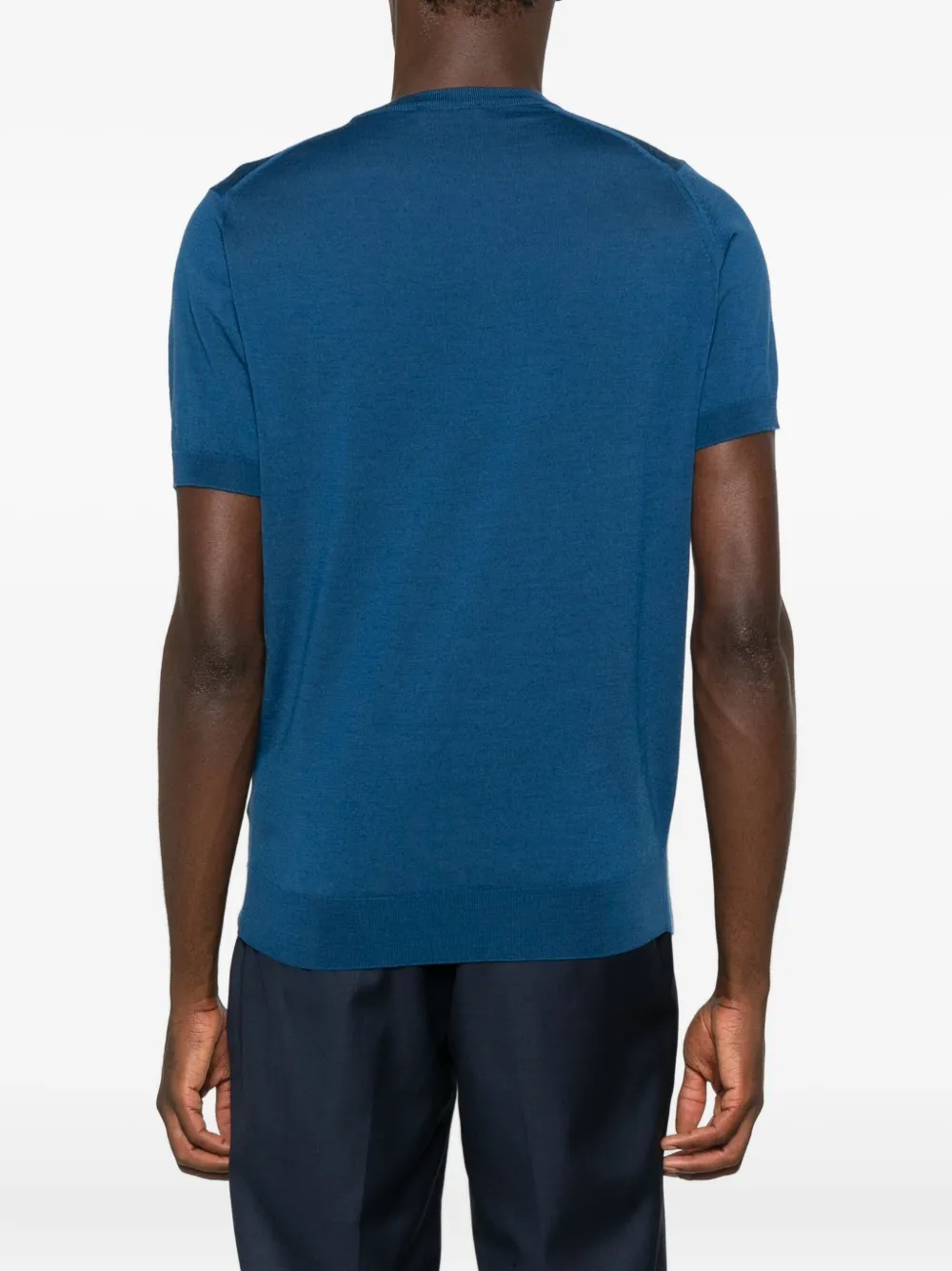 John Smedley Short-sleeved Sweater In Blue