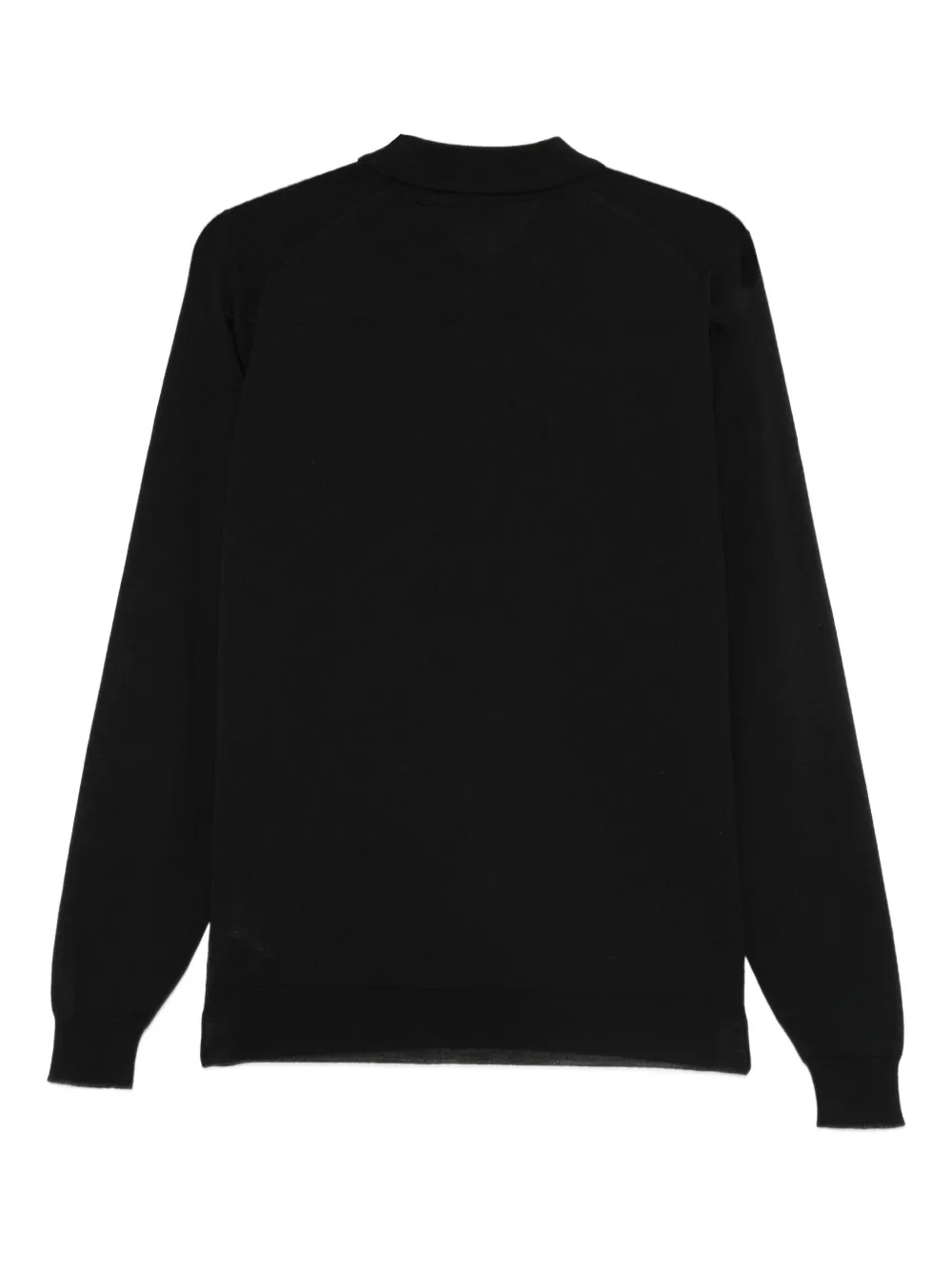 John Smedley Poloshirt met lange mouwen - Zwart