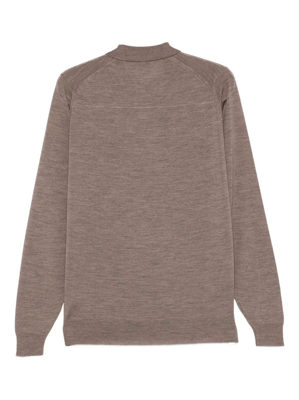 John Smedley Poloshirt met lange mouwen - Bruin