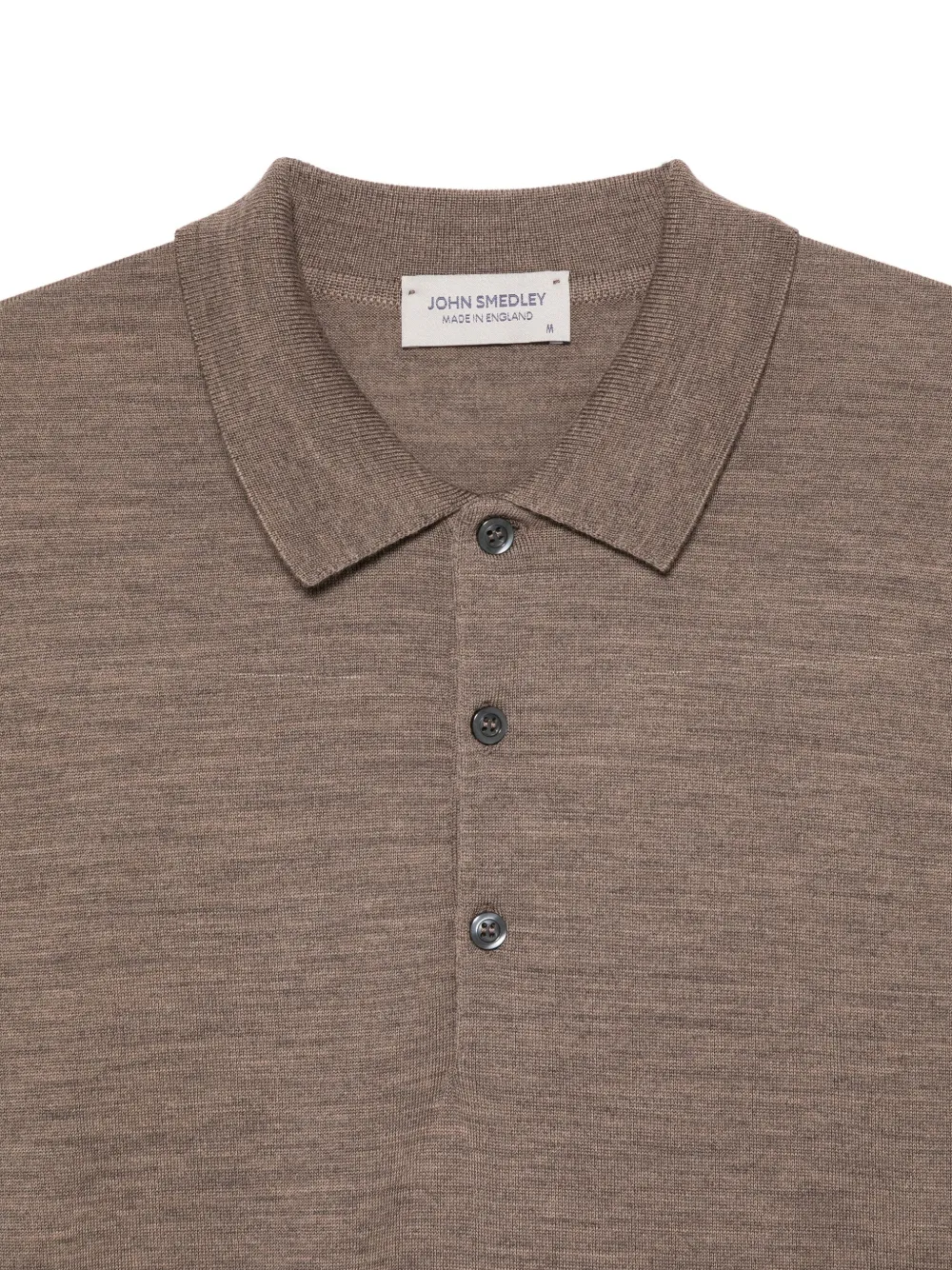 John Smedley Poloshirt met lange mouwen Bruin
