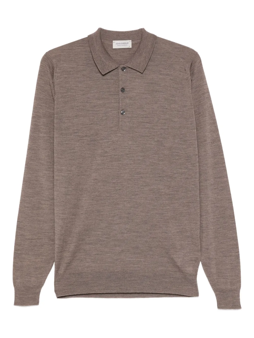 John Smedley long-sleeved polo shirt | Brown | Image 1