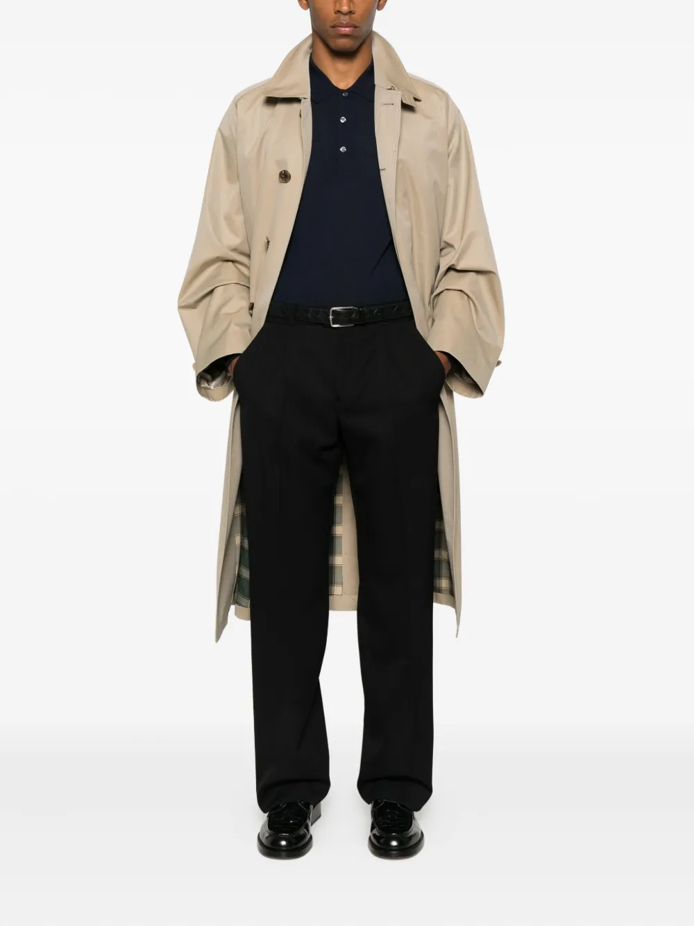 John Smedley Belper button-fastning polo shirt - Blauw