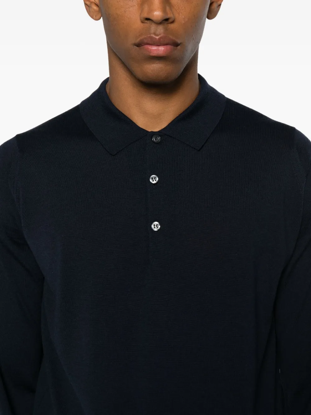 John Smedley Belper Button-fastning Polo Shirt In Black