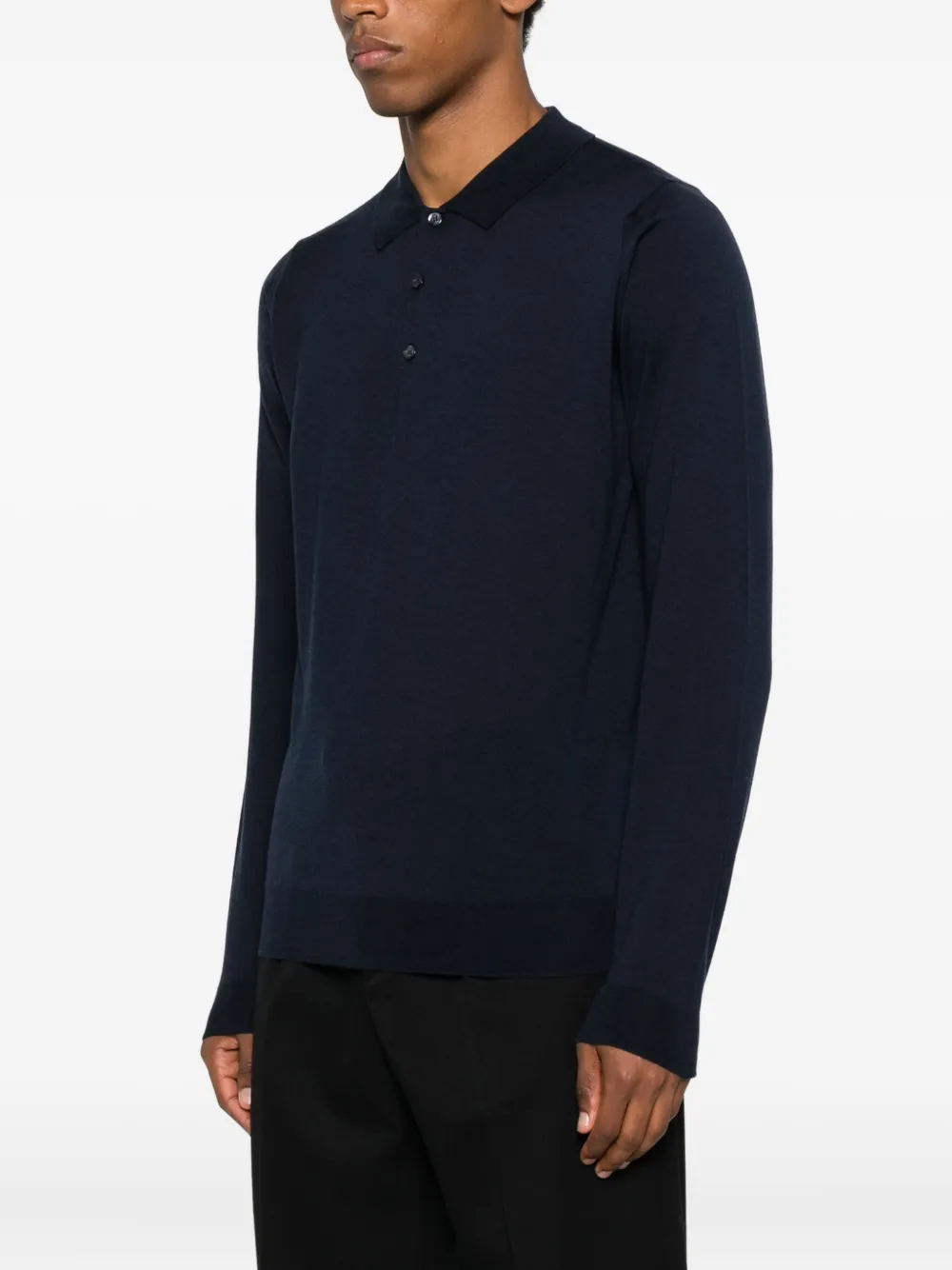 John Smedley Belper Button-fastning Polo Shirt In Black