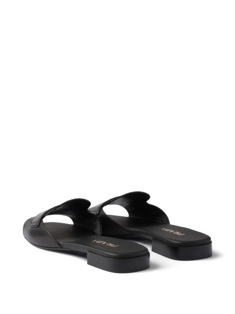 Prada logo-stamp leather sandals Black